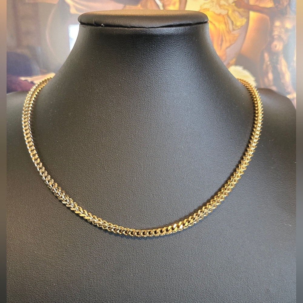 GOLD unique Box woven chain 18"×6mm...25106